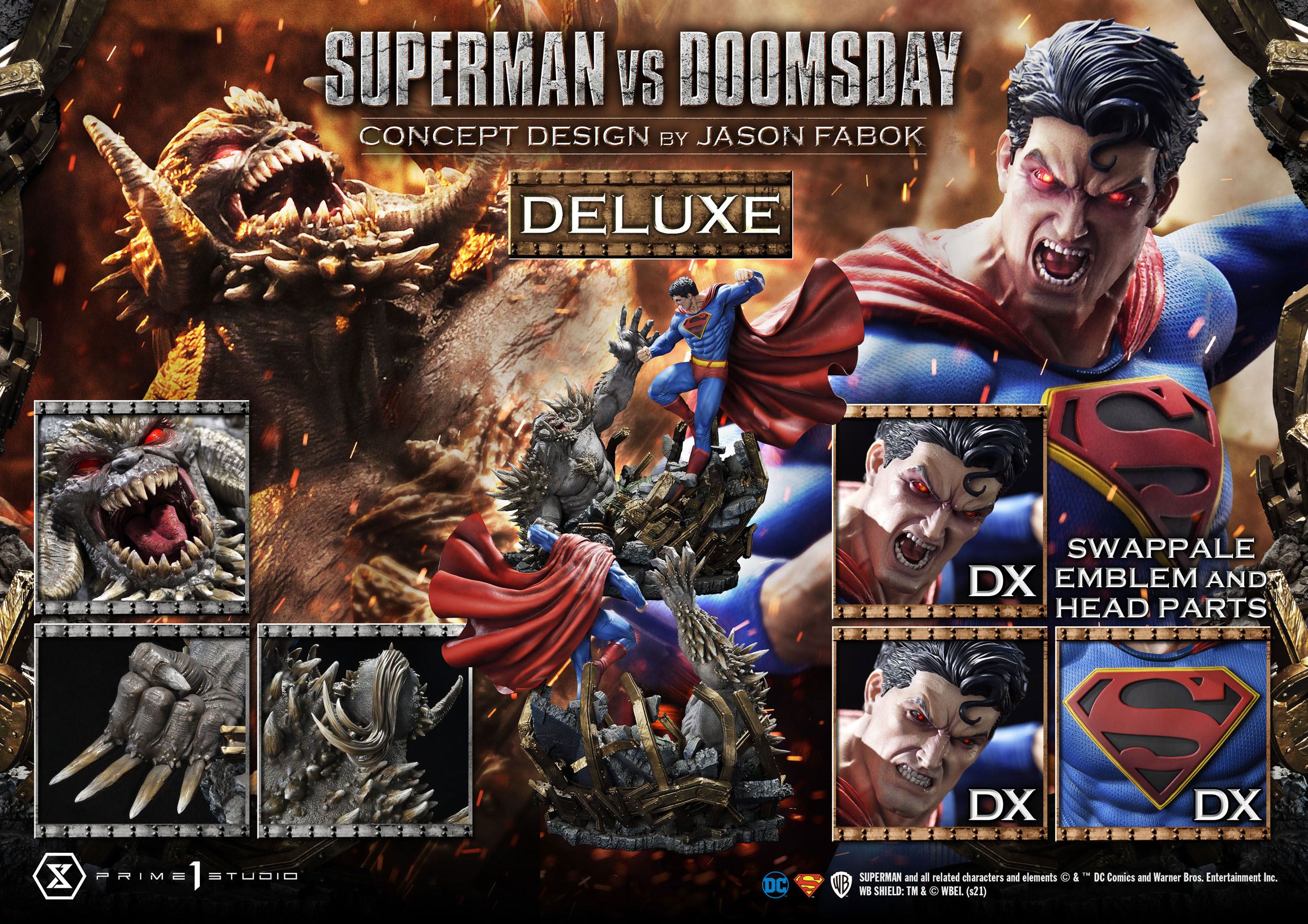 Estatua Superman Vs Doomsday Deluxe Bonus