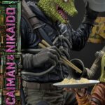 Estatua Caiman y Nikaido Dorohedoro