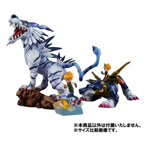 Estatua Digimon Adventure Garurumon Battle