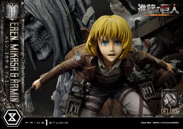 Estatua Eren Mikasa y Armin Deluxe