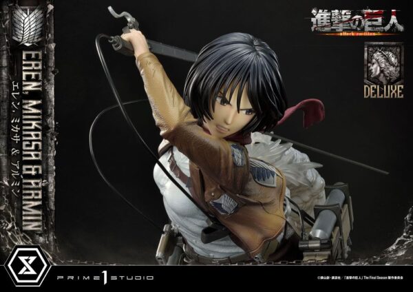 Estatua Eren Mikasa y Armin Deluxe