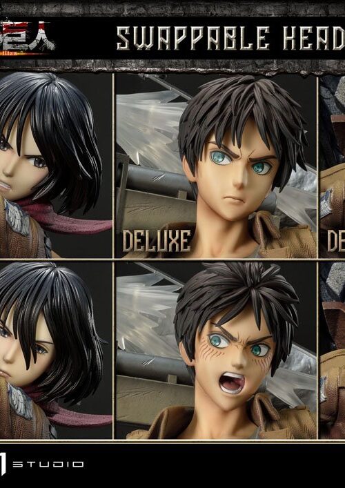 Estatua Eren Mikasa y Armin Deluxe