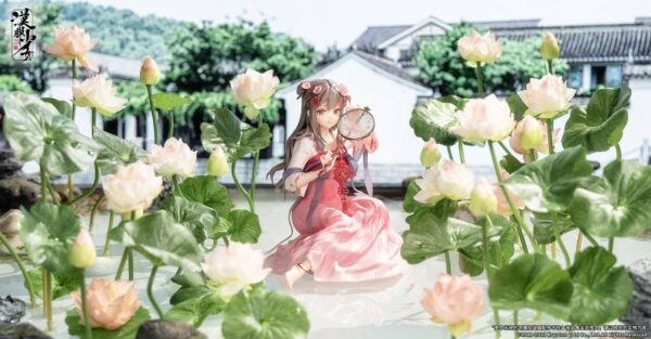 Estatua Lotus Reflection Hanfu Girls