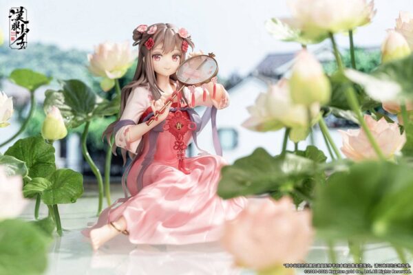 Estatua Lotus Reflection Hanfu Girls