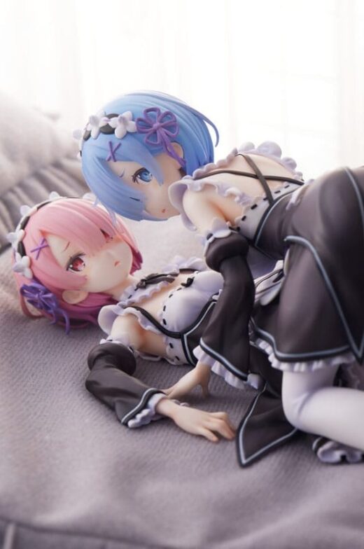 Estatua Re Zero Ram y Rem 9 cm