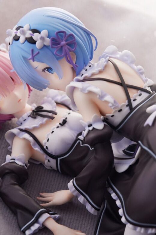 Estatua Re Zero Ram y Rem 9 cm