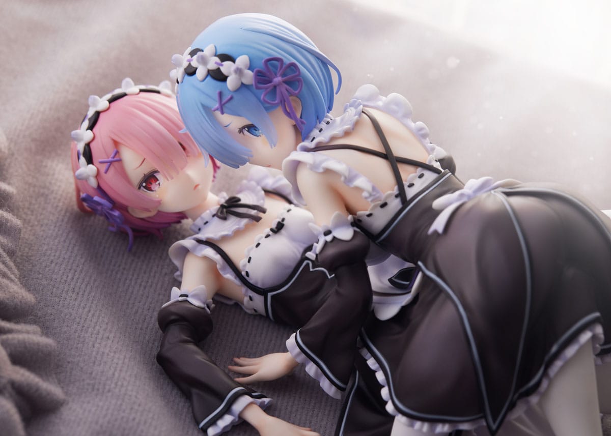 Estatua Re Zero Ram y Rem 9 cm