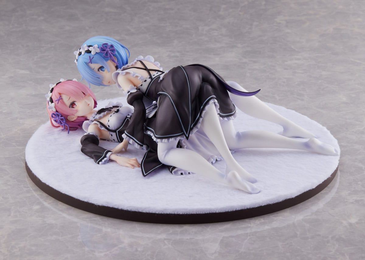 Estatua Re Zero Ram y Rem 9 cm