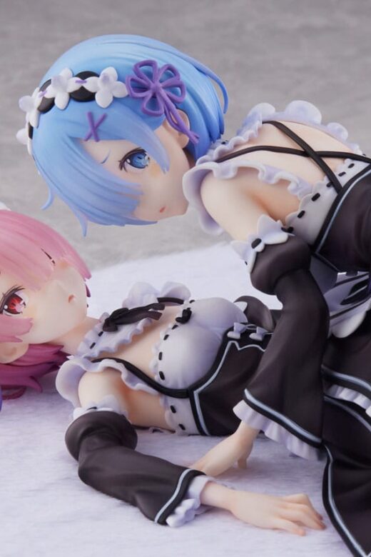 Estatua Re Zero Ram y Rem 9 cm