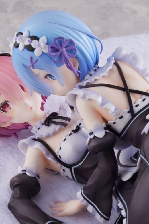 Estatua Re Zero Ram y Rem 9 cm