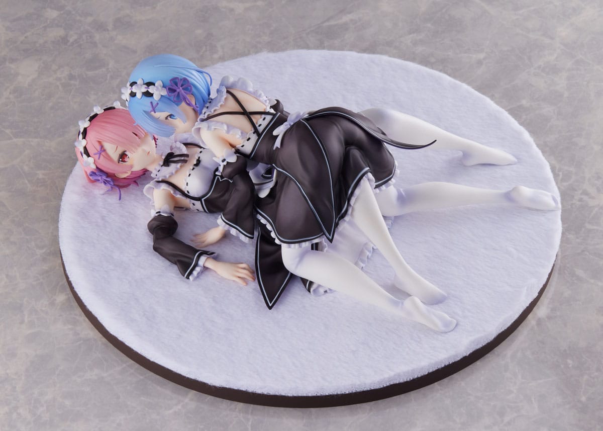 Estatua Re Zero Ram y Rem 9 cm